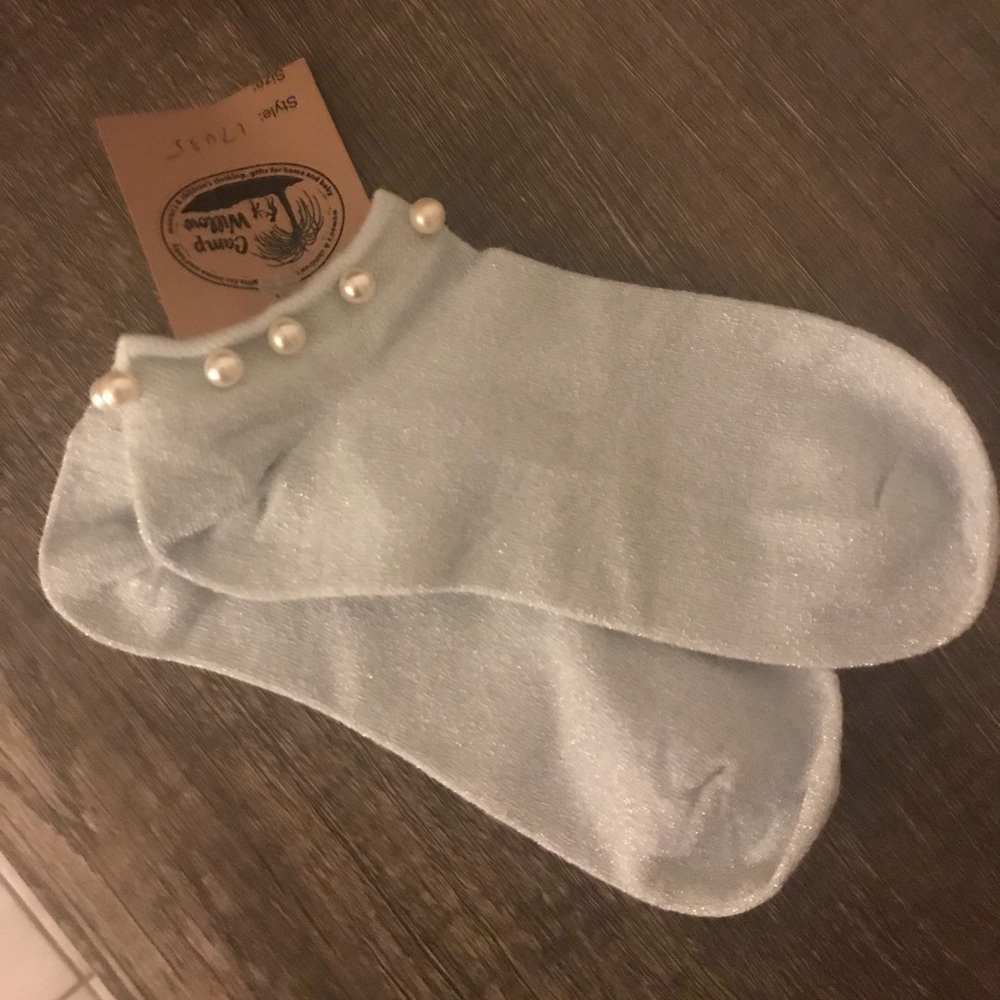 Socks adorned with Pearls